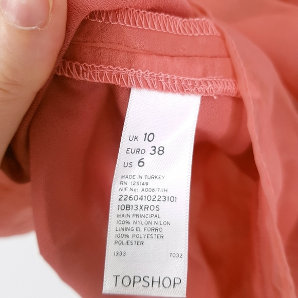 Topshop Pink Chiffon Black Contrast Cut Out Mini - Picture 6 of 11